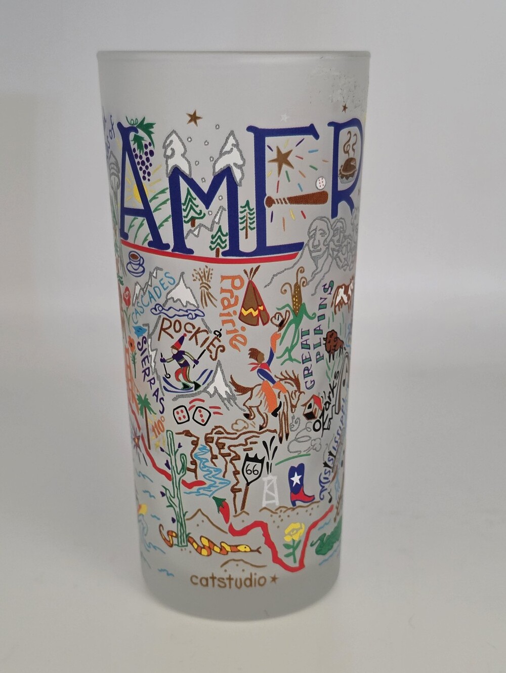 Four "America" Drinking Glasses by catstudio Americana 250 Anniversary